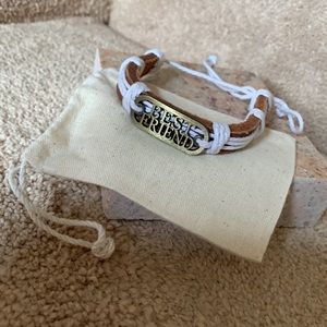 NWOT Best Friend Adjustable Leather Bracelet with Muslim Pouch